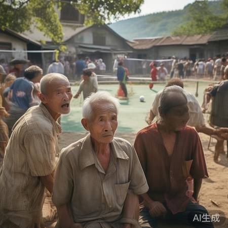 “村口羽毛球赛热闹非凡”