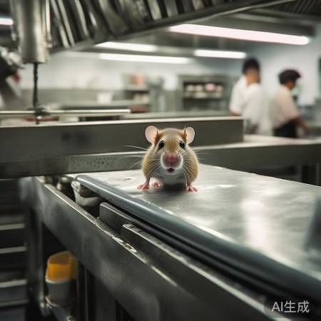 老鼠窜出传送带，餐饮卫生待提升